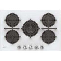 Candy CVG6BR4WPW Piano Cottura A Gas 4 Zone Griglie In Ghisa 60 Cm Vetro Temperato Bianco -Elettrodomestici Negozio 36882654 5