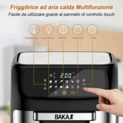 Forno Friggitrice Aria Calda 12Lt Digitale 1800W Frigge Cuoce Senza Olio Silver -Elettrodomestici Negozio 39279022 3