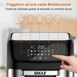 Forno Friggitrice Aria Calda 12Lt Digitale 1800W Frigge Cuoce Senza Olio Silver -Elettrodomestici Negozio 39279022 5