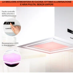 Klarstein Kronleuchter Smart, Cappa A Isola, Controllo Con App, Pannello LED, 595m³/h -Elettrodomestici Negozio 39490898 4