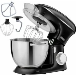 AREBOS Robot Da Cucina 1500W XXL 8 L In Acciaio Inox 6 Gradini Nero Silenzioso