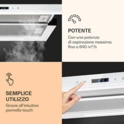 Klarstein Mariana Neo 60, Cappa A Schermo Piatto, 60 Cm, Scarico, LED, 640 M³/h -Elettrodomestici Negozio 42753522 4