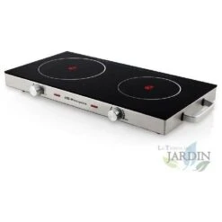 Orbegozo Doppio Piano Cottura In Vetroceramica. Superficie In Vetro Temperato. Diametro Superficie Di Cottura 205 Mm + 170 Mm.