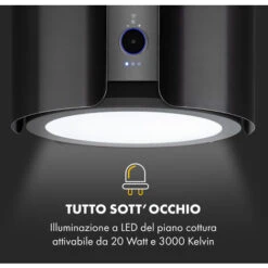 Klarstein Skyfall Smart Island Cappa Aspirante A Isola, Ø45cm, A Ricircolo D'aria, 402m³/ora, LED -Elettrodomestici Negozio 47479856 5
