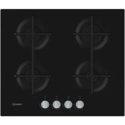 Indesit ING 61T/BK Piano Cottura A Gas 4 Zone Griglietin Ghisa 59 Cm Nero