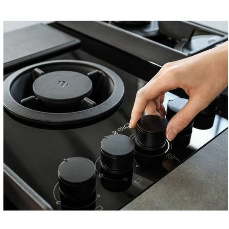 Elica NIKOLATESLA FLAME BL/A/83 Piano Cottura Aspirante A Gas Con Cappa Integrata 4 Fuochi + 1 Ausiliario Vetro Nero + Ghisa PRF0147740 5 Elica NIKOLATESLA FLAME BL/A/83 Piano Cottura Aspirante A Gas Con Cappa Integrata 4 Fuochi + 1 Ausiliario Vetro Nero + Ghisa PRF0147740 - immagine 3