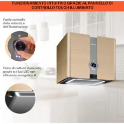 Klarstein Futurelight Smart - Cappa Aspirante A Isola, Ricircolo, 420 M³/h, LED, Acciaio Inox -Elettrodomestici Negozio 50821641 4