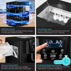 KESSER® Macchina Del Ghiaccio Macchina Per Il Ghiaccio In Acciaio Inox 100W Macchina Per Il Ghiaccio 12 Kg 24 H Cubetti In 2 Dimensioni Preparazione In 6 Min Serbatoio Dell'acqua Da 2 Litri Tim -Elettrodomestici Negozio 51985424 3