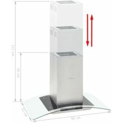 Cappa A Isola 90cm Con Display LCD E Sensore Touch 756 M³/h LED -Elettrodomestici Negozio 53427220 4
