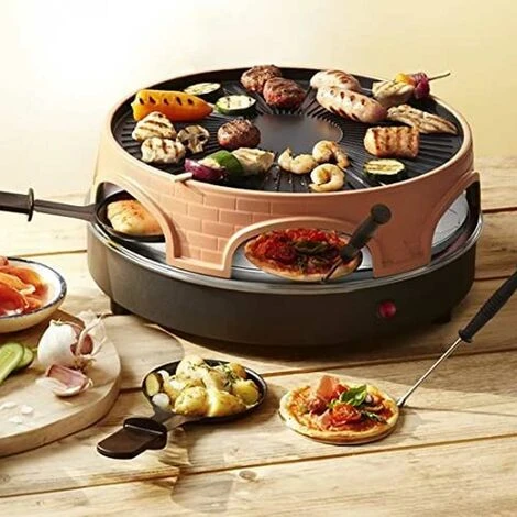 Raclette Mini Forno Pizze Pizzette 6 Persone 1500W Con Griglia Grill Allumino 4 Raclette Mini Forno Pizze Pizzette 6 Persone 1500W Con Griglia Grill Allumino - immagine 2