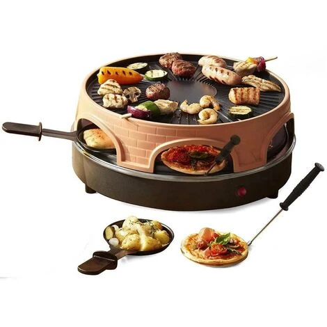 Raclette Mini Forno Pizze Pizzette 6 Persone 1500W Con Griglia Grill Allumino 6 Raclette Mini Forno Pizze Pizzette 6 Persone 1500W Con Griglia Grill Allumino - immagine 4