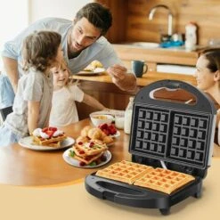 PIASTRA ELETTRICA PER WAFFLE ANTIADERENTE 800WATT WAFFEL CIALDE CREPES AIGOSTAR -Elettrodomestici Negozio 53989204 2
