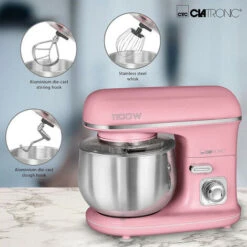 Clatronic Impastatrice Rock N Retro 5 Litri 1100 Watt Rosa KM 3711 -Elettrodomestici Negozio 54177932 5