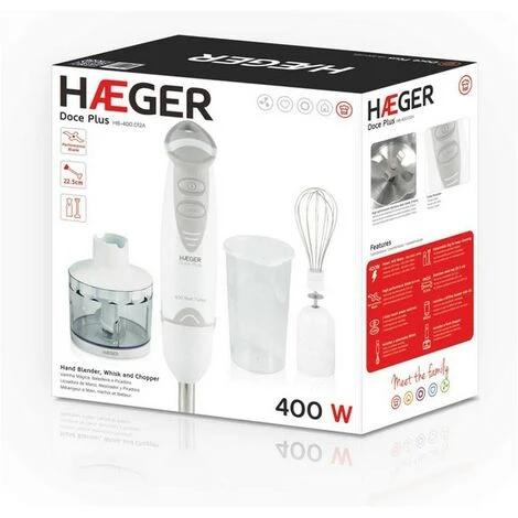 Frullatore Ad Immersione Haeger Doce Plus Bianco 400 W 400W 6 Frullatore Ad Immersione Haeger Doce Plus Bianco 400 W 400W - immagine 4