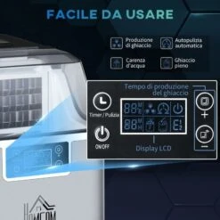 HOMCOM Macchina Del Ghiaccio Da 24 Cubetti In 14-18 Minuti Con Dimensione Regolabile 10 HOMCOM Macchina Del Ghiaccio Da 24 Cubetti In 14-18 Minuti Con Dimensione Regolabile -Elettrodomestici Negozio 59115643 4