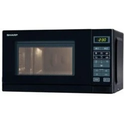 Sharp R-242 BKW Forno A Microonde Capacità 20 Litri Potenza 800W 8 Programmi Automatici 11 Livelli Di Potenza Nero