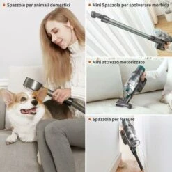 ULTENIC U11 Pro - Aspirapolvere Senza Fili U11 Pro, 25000Pa, Scopa Elettrica Potente Con Display Touch, Autonomia 50 Minuti, Boost Tappeto, 4 Spazzole Per Pavimento, Tappeto, Tenda, Peli Animali -Elettrodomestici Negozio 60255361 5