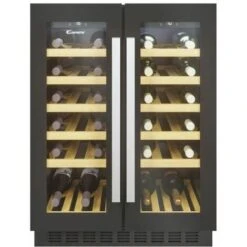 Candy CCVB 60D/1 Cantinetta Vino 38 Bottiglie Classe Energetica G Ripiani In Legno Illuminazione A Led Controllo Digitale 81 Cm Nero