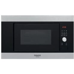 Hotpoint MF20G IX HA Microonde Con Grill Capacità 20 Litri Potenza 800W Apertura Con Pulsante A Bandiera Auto Cook Scongelamento Nero/Acciaio Inox