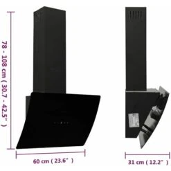 Cappa A Parete 60 Cm In Acciaio E Vetro Temperato Nero VidaXL 9 Cappa A Parete 60 Cm In Acciaio E Vetro Temperato Nero VidaXL -Elettrodomestici Negozio 60870094 3