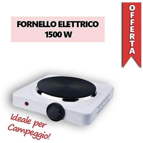 FORNELLO ELETTRICO 1500W Regolabile Piastra In Ghisa Viaggio Campeggio 150 Mm 3 FORNELLO ELETTRICO 1500W Regolabile Piastra In Ghisa Viaggio Campeggio 150 Mm