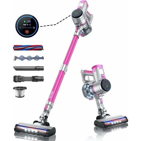 Aspirapolvere Senza Fili, BuTure 33Kpa/400W Scopa Elettrica Senza Fili Potente Con Display Touch E LED, 55min Batteria Rimovibile, 4 In 1 Aspirapolvere Per Peli Animali/Pavimenti/Tappeti/Divano 3 Aspirapolvere Senza Fili, BuTure 33Kpa/400W Scopa Elettrica Senza Fili Potente Con Display Touch E LED, 55min Batteria Rimovibile, 4 In 1 Aspirapolvere Per Peli Animali/Pavimenti/Tappeti/Divano