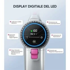 Aspirapolvere Senza Fili, BuTure 33Kpa/400W Scopa Elettrica Senza Fili Potente Con Display Touch E LED, 55min Batteria Rimovibile, 4 In 1 Aspirapolvere Per Peli Animali/Pavimenti/Tappeti/Divano 11 Aspirapolvere Senza Fili, BuTure 33Kpa/400W Scopa Elettrica Senza Fili Potente Con Display Touch E LED, 55min Batteria Rimovibile, 4 In 1 Aspirapolvere Per Peli Animali/Pavimenti/Tappeti/Divano -Elettrodomestici Negozio 63921500 5