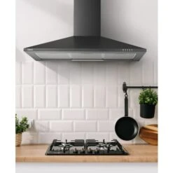CIARRA 90cm Cappa A Parete Piramide 201BK90 - 350m³/h 3 Velocità Regolabili Silenziosa Con Filtri Rimovibili E Lavabili Nero -Elettrodomestici Negozio 64996423 3