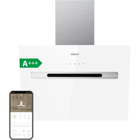 CIARRA Cappa Aspirante Controllo WiFi APP CD6736GS - Bianco, 3 Velocità, 750 M³/h, Controllo APP, 60 Cm, Filtro In Alluminio, Facile Da Pulire 3 CIARRA Cappa Aspirante Controllo WiFi APP CD6736GS - Bianco, 3 Velocità, 750 M³/h, Controllo APP, 60 Cm, Filtro In Alluminio, Facile Da Pulire