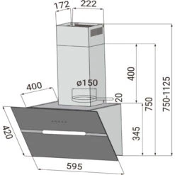 CIARRA Cappa Ad Angolo 60cm Touch Control 650 M³/h - Livello Di Rumore 55dB(A) - Sistema Di Ricircolo/ventilazione Esterna -Elettrodomestici Negozio 64996471 5