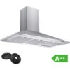 CIARRA Cappa A Parete Piramide 201SS90 Da 90cm - 350m³/h Di Aspirazione 3 Velocità Regolabili Silenziosa -Elettrodomestici Negozio 64996476 1
