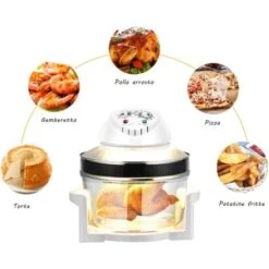 RELAX4LIFE Forno Ad Aria Ventilato Con Capacità 17 Litri, Forno Alogeno Per Cottura Senza Olio, Forno Multifunzione Con Temperatura Regolabile 65°C-250°C, Funzione Timer E Potenza 1200-1400W -Elettrodomestici Negozio 67415140 4