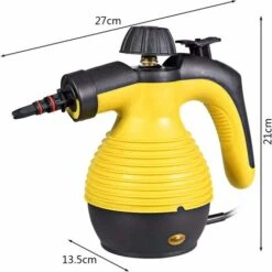 RELAX4LIFE Pulitore A Vapore Professionale E Portatile Con 9 Accessori Diversi, Macchina Elettrica Del Vapore Con Funzione Di Sterilizzazione, Multiuso Per Finestre, Tappeti E Pavimento (Giallo) -Elettrodomestici Negozio 67415217 4