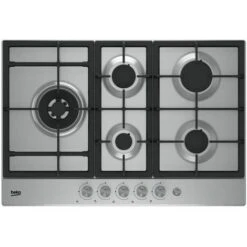 Beko HIAL 75235 SX Piano Cottura Acciaio Inossidabile Da Incasso 75cm A Gas 5 Fornelli