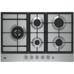 Beko HIAL 75235 SX Piano Cottura Acciaio Inossidabile Da Incasso 75cm A Gas 5 Fornelli -Elettrodomestici Negozio 68090986 3