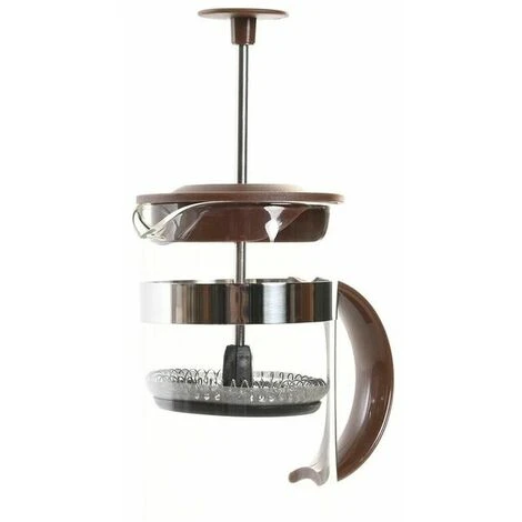 Caffettiera A Stantuffo DKD Home Decor 16 X 9 X 18,5 Cm Marrone Trasparente Acciaio Inossidabile 350 Ml Vetro Borosilicato 4 Caffettiera A Stantuffo DKD Home Decor 16 X 9 X 18,5 Cm Marrone Trasparente Acciaio Inossidabile 350 Ml Vetro Borosilicato - immagine 2