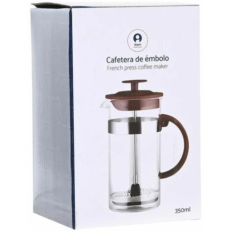 Caffettiera A Stantuffo DKD Home Decor 16 X 9 X 18,5 Cm Marrone Trasparente Acciaio Inossidabile 350 Ml Vetro Borosilicato 5 Caffettiera A Stantuffo DKD Home Decor 16 X 9 X 18,5 Cm Marrone Trasparente Acciaio Inossidabile 350 Ml Vetro Borosilicato - immagine 3