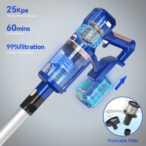 Aspirapolvere A Batteria Yisora 25 KPA, Aspirapolvere 2 In 1, Aspirapolvere A Sacco E Senza Fili, Display A LED, Motore Brushless Da 265 W Fino A 60 Minuti, Aspirapolvere Senza Sacchetto Per Tappeti, Pavimenti, Peli Di Animali Domestici 5 Aspirapolvere A Batteria Yisora 25 KPA, Aspirapolvere 2 In 1, Aspirapolvere A Sacco E Senza Fili, Display A LED, Motore Brushless Da 265 W Fino A 60 Minuti, Aspirapolvere Senza Sacchetto Per Tappeti, Pavimenti, Peli Di Animali Domestici - immagine 3