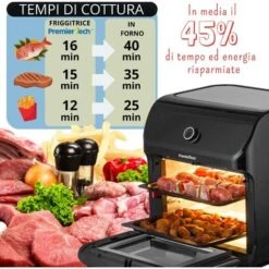 PremierTech Friggitrice Ad Aria Da 12 Litri, 12 Funzioni, Touch Screen, Timer , Acciaio Inox - PT12LAF -Elettrodomestici Negozio 70294367 5