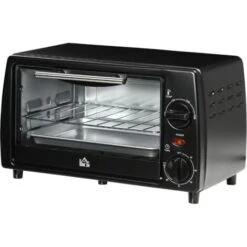 HOMCOM Fornetto Elettrico 10L Temperatura Regolabile E Timer, 750W, 36.5x26x22cm, Nero