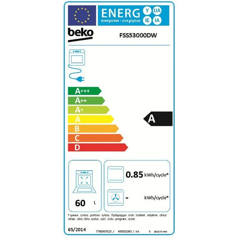 Fornello Combinato Da 60 Litri 4 Fuochi Bianco - Fss53000dw - Beko 4 Fornello Combinato Da 60 Litri 4 Fuochi Bianco - Fss53000dw - Beko - immagine 2