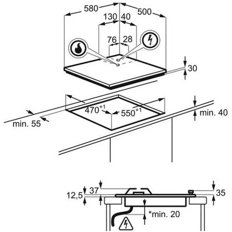 Piano Cottura Misto Inox 4 Fuochi Da 60 Cm - Fgm64300x - Faure 4 Piano Cottura Misto Inox 4 Fuochi Da 60 Cm - Fgm64300x - Faure - immagine 2