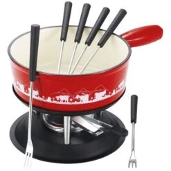 SET TAVOLA FONDUTA E CUOCO ALPESTR ROSSO 24CM 1200826