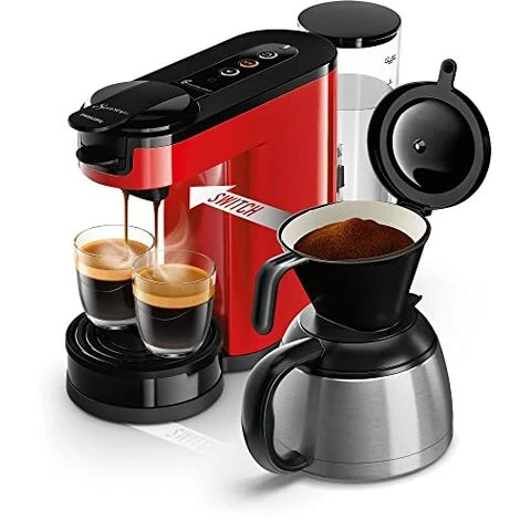 SENSEO® Philips Switch, Macchina Da Caffè Con Filtro E Cialde 2 In 1, Serbatoio Dell'acqua Da 1 Litro, 7 Tazze In Un Unico Passaggio, Colore Monzarot (HD6592/84) 3 SENSEO® Philips Switch, Macchina Da Caffè Con Filtro E Cialde 2 In 1, Serbatoio Dell'acqua Da 1 Litro, 7 Tazze In Un Unico Passaggio, Colore Monzarot (HD6592/84)