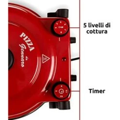 Ariete 919 Pizza In 4' Minuti, Forno Per Pizza, 400 Gradi, Cuoce In 4, Pietra Refrattaria 32 Cm Di Diametro, 1200 Watt, Timer 15, Rosso -Elettrodomestici Negozio 70878201 3