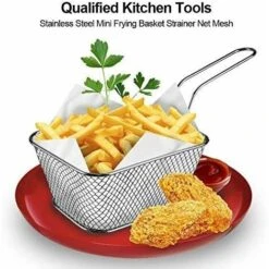 Cestello Per Friggitrice A Filo Metallico Da 8 Pezzi, Mini Patatine In Acciaio Inossidabile Cestini Per Friggere Display Per Alimenti Setaccio Per Patate Strumento Di Cottura Ideale -Elettrodomestici Negozio 71373246 3