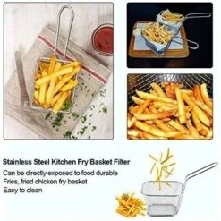 Cestello Per Friggitrice A Filo Metallico Da 8 Pezzi, Mini Patatine In Acciaio Inossidabile Cestini Per Friggere Display Per Alimenti Setaccio Per Patate Strumento Di Cottura Ideale -Elettrodomestici Negozio 71373246 4