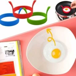 Kueatily 4 Pezzi 3.1" Anelli Per Uova In Silicone Anelli Per Frittelle Antiaderenti Resistenti Al Calore Stampo Per Uova Rotondo Per Friggere (4 Colori) -Elettrodomestici Negozio 72461034 5