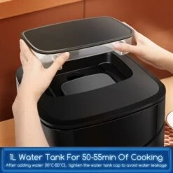 Aigostar Cube Melodia - Friggitrice Ad Aria + Vaporiera 2 In 1, Capacità 7 L , Touch Screen LED, 8 Programmi, 1700 W, Modalità Manuale. Funzione Di Pompaggio E Pulizia. Senza BPA. Ricettario Incluso -Elettrodomestici Negozio 72603431 4