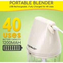 Aigostar Aimee - Tritatutto Da Cucina Elettrico, Mini Tritatutto Ricaricabile USB Con 3 Lame Acciaio Inossidabile, 250ML Robot Da Cucina Da. Avvio A Un Pulsante Con Blocco Per Sicurezza Per Bambini. -Elettrodomestici Negozio 72603452 3